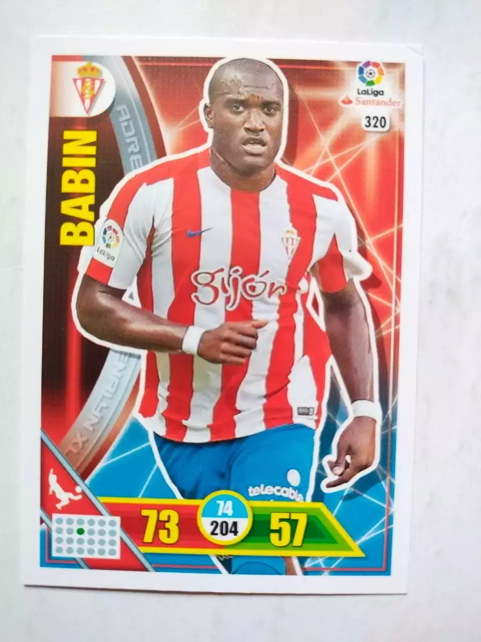 Карточка Футбол Panini Liga Santander 2016-17.Real Sporting - Babin № 320