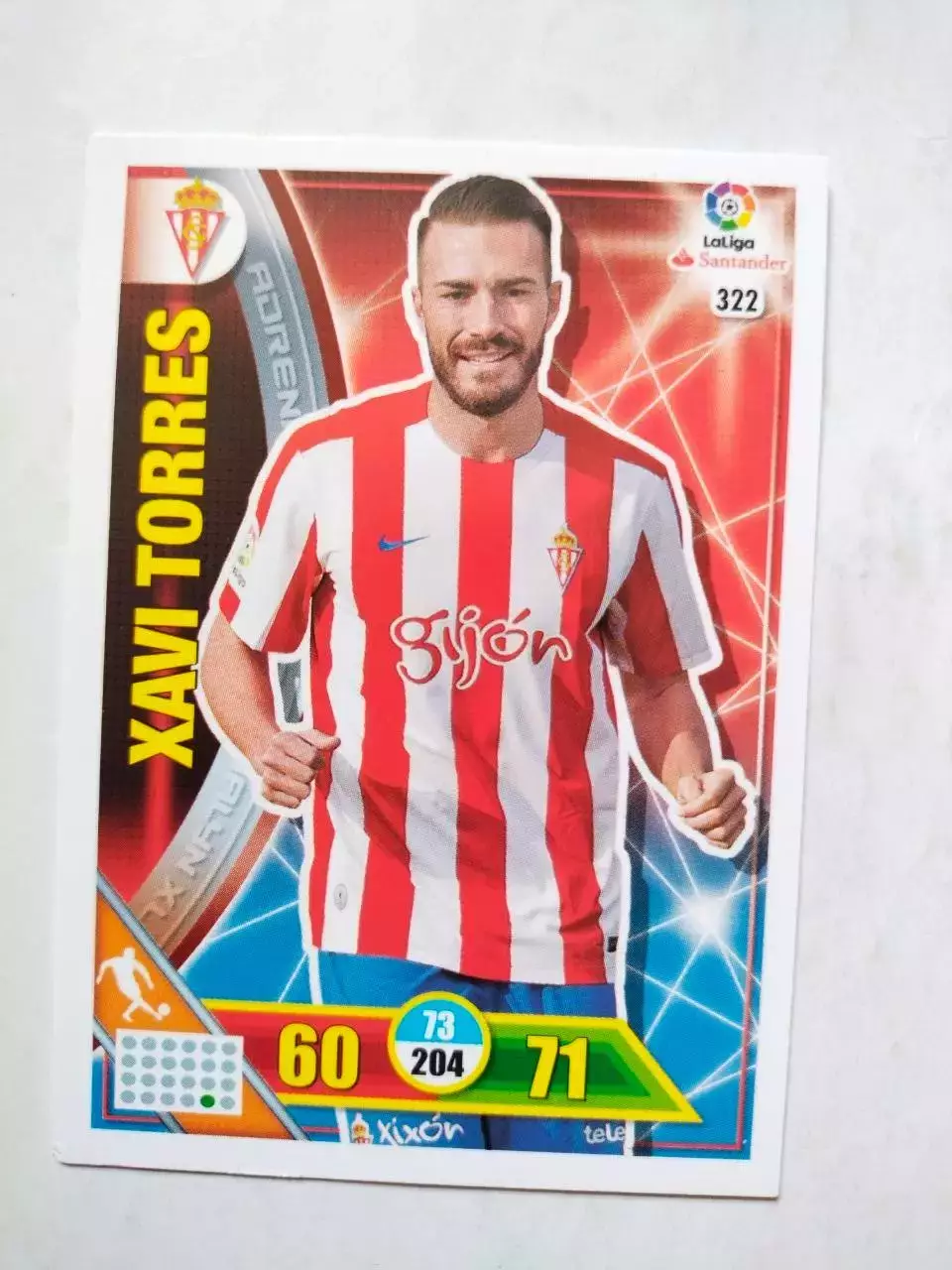 Карточка Футбол Panini Liga Santander 2016-17.Real Sporting - Xavi Torres № 322