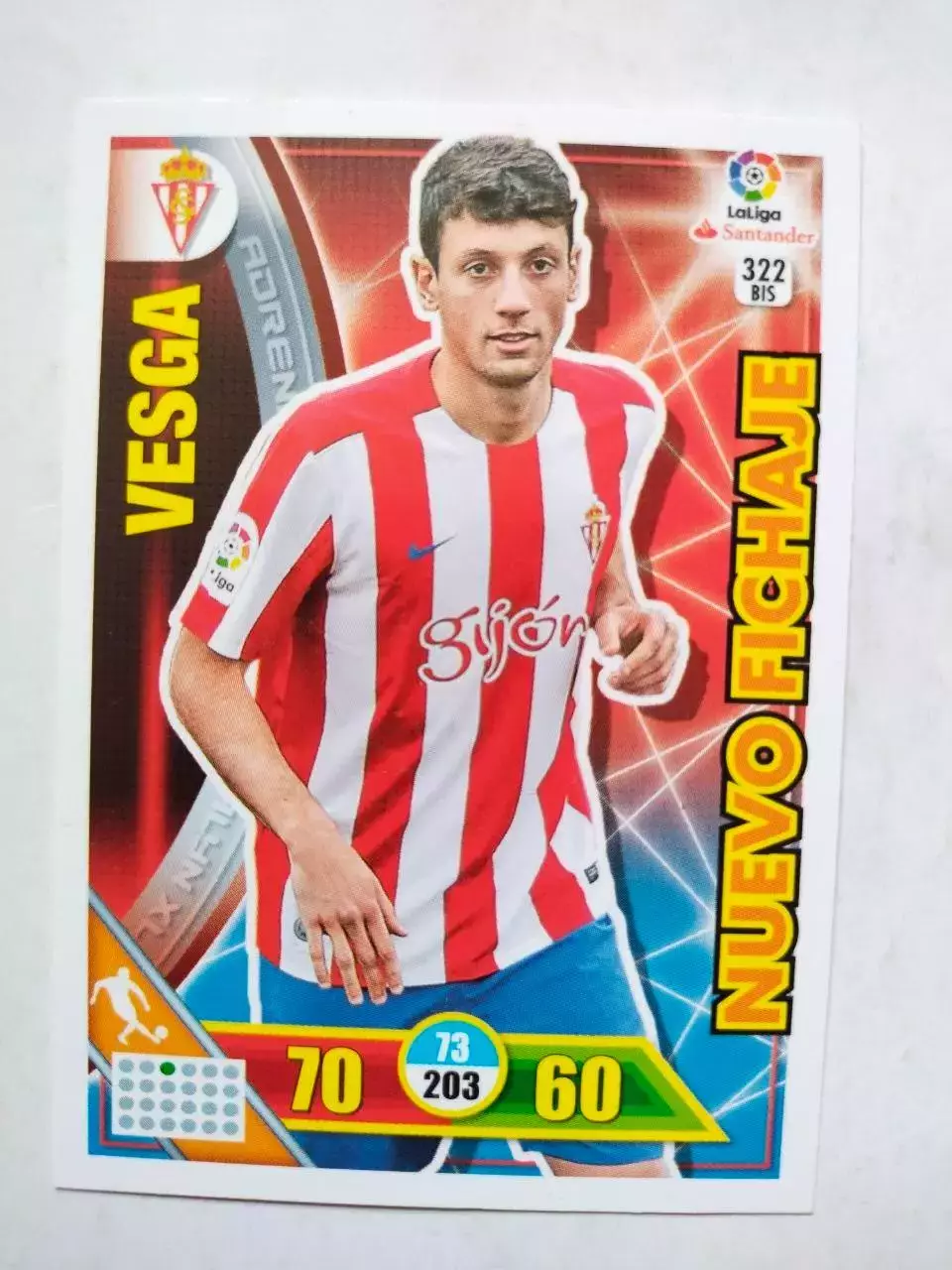 Карточка Футбол Panini Liga Santander 2016-17.Real Sporting - Vesga № 322 bis
