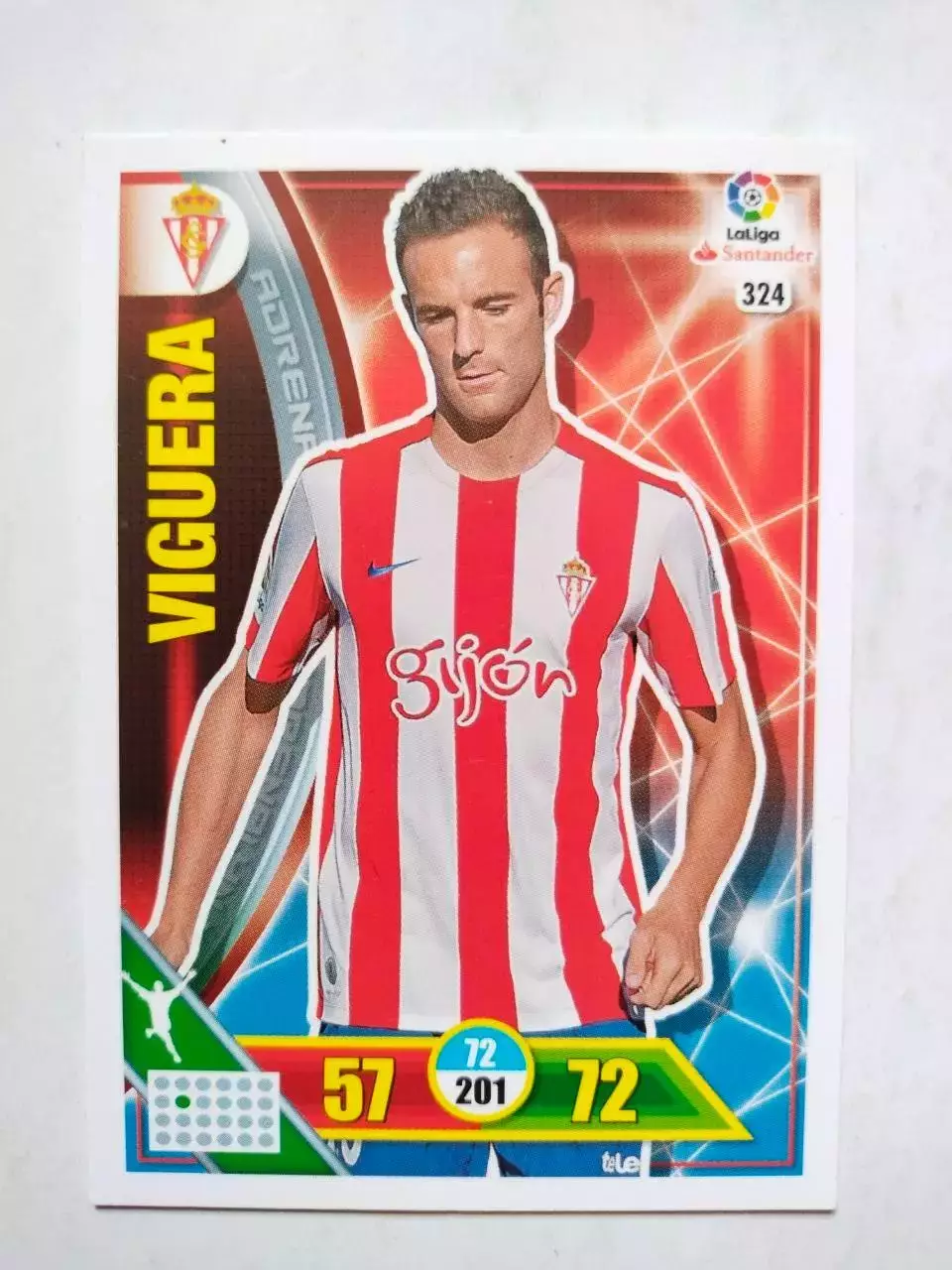Карточка Футбол Panini Liga Santander 2016-17.Real Sporting- Borja Viguera № 324