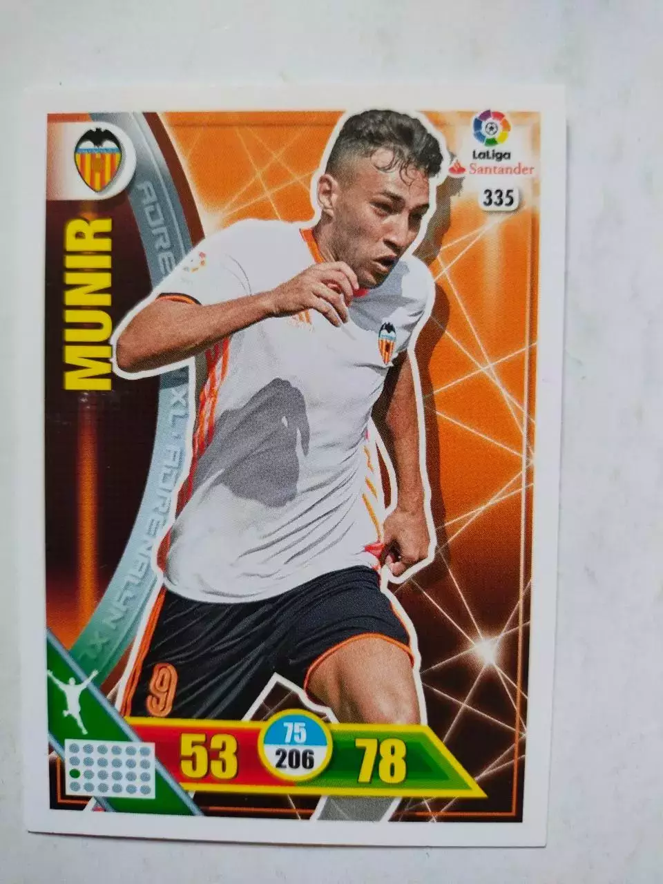 Карточка Футбол Panini Liga Santander 2016-17.Valencia -Munir № 335