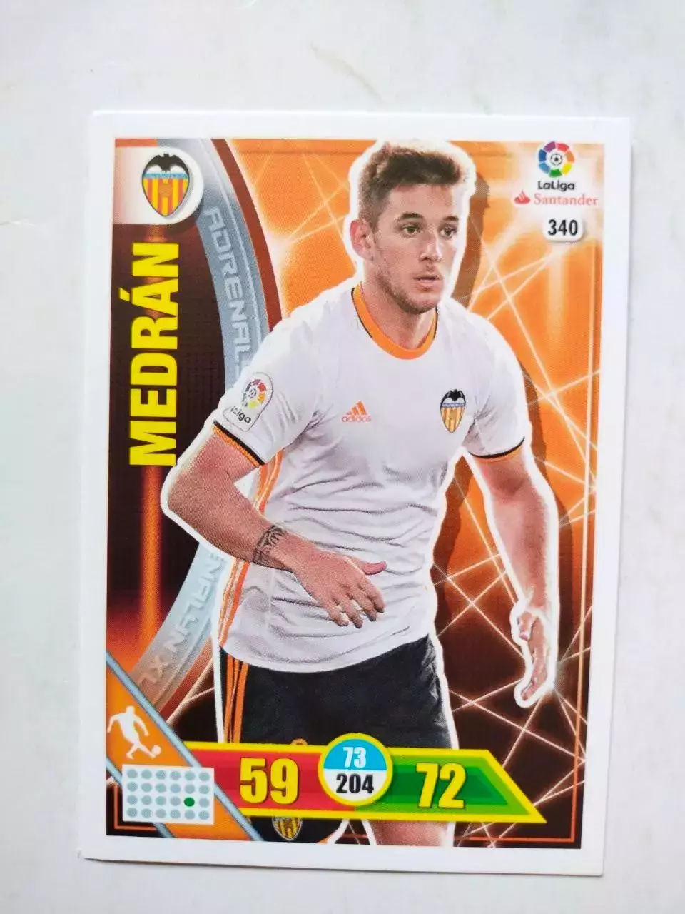 Карточка Футбол Panini Liga Santander 2016-17.Valencia - Alvaro Medran № 340