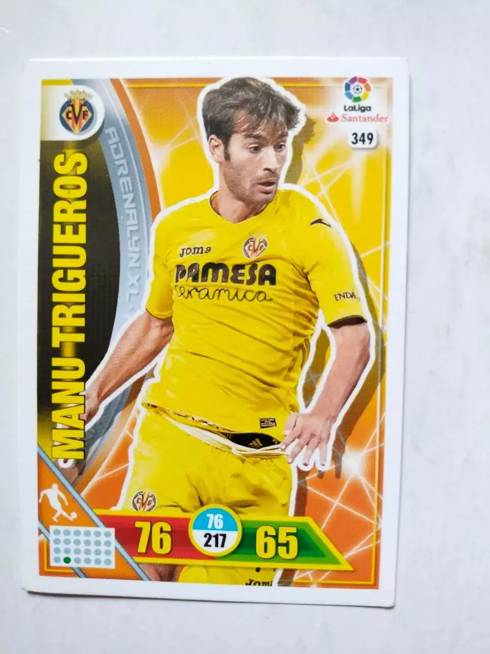 Карточка Футбол Panini Liga Santander 2016-17.Villarreal -Manu Trigueros № 349