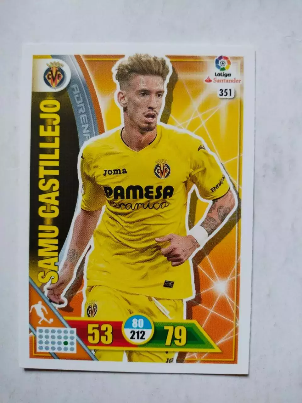 Карточка Футбол Panini Liga Santander 2016-17.Villarreal -Samu Castillejo № 351