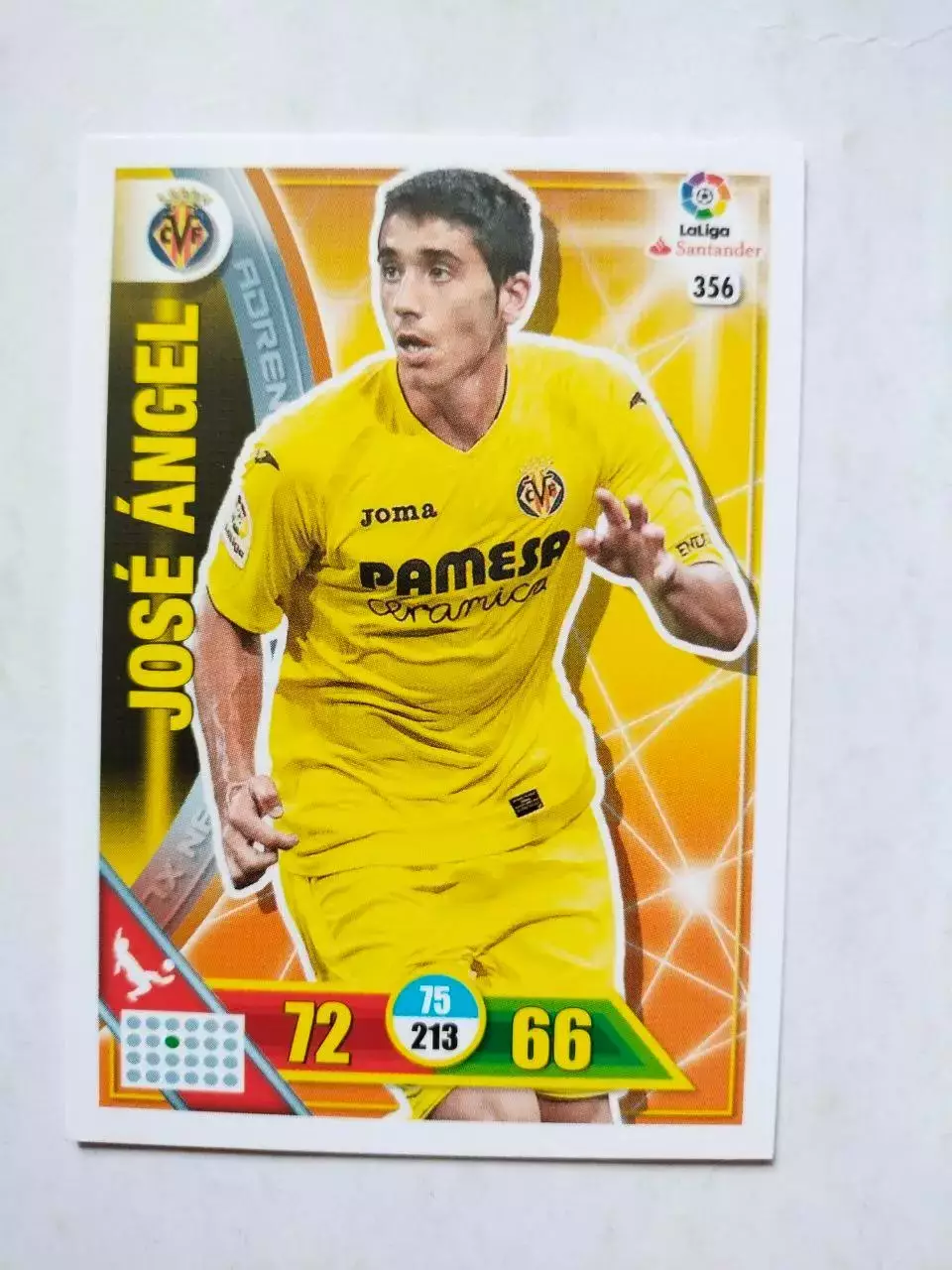 Карточка Футбол Panini Liga Santander 2016-17.Villarreal -Jose Angel № 356