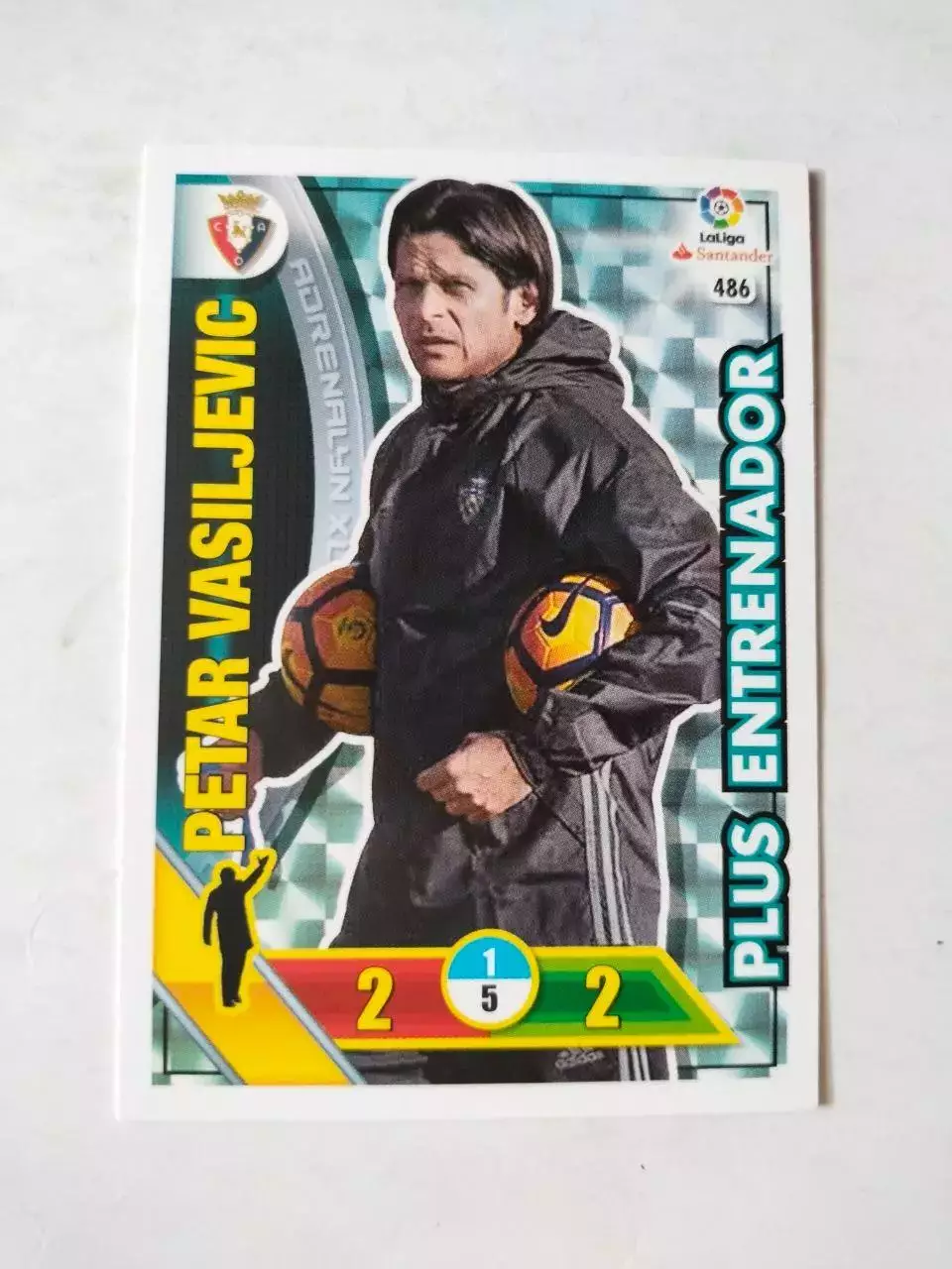 Карточка Футбол Panini Liga Santander 2016-17.Osasuna -Petar Vasiljevic № 486