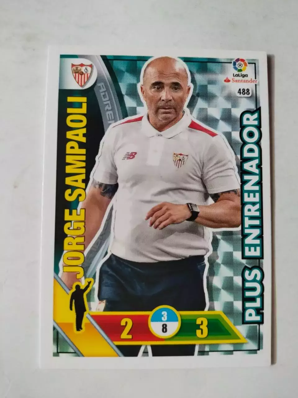 Карточка Футбол Panini Liga Santander 2016-17.Sevilla -Jorge Sampaoli № 488