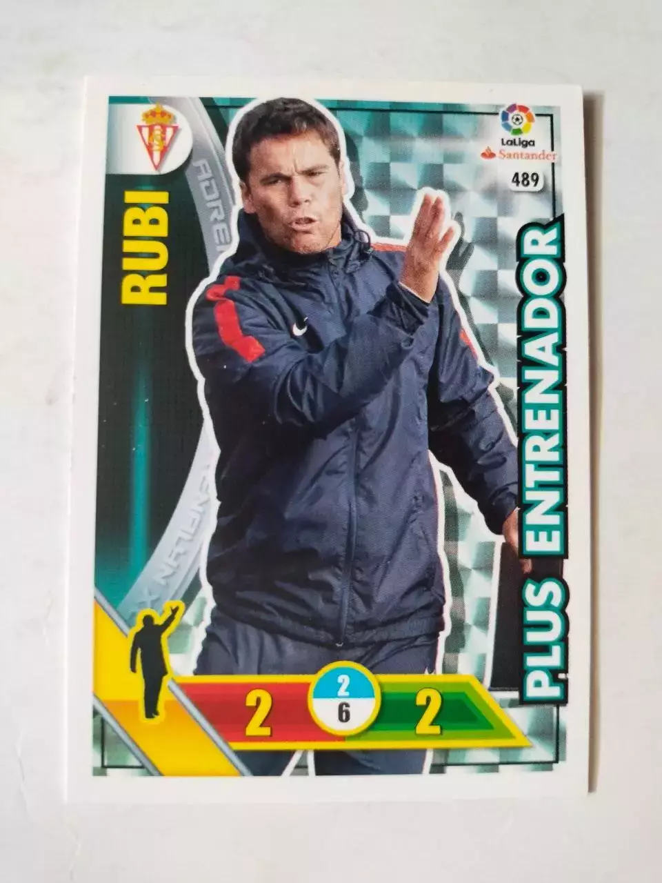 Карточка Футбол Panini Liga Santander 2016-17.Real Sporting -Rubi № 489