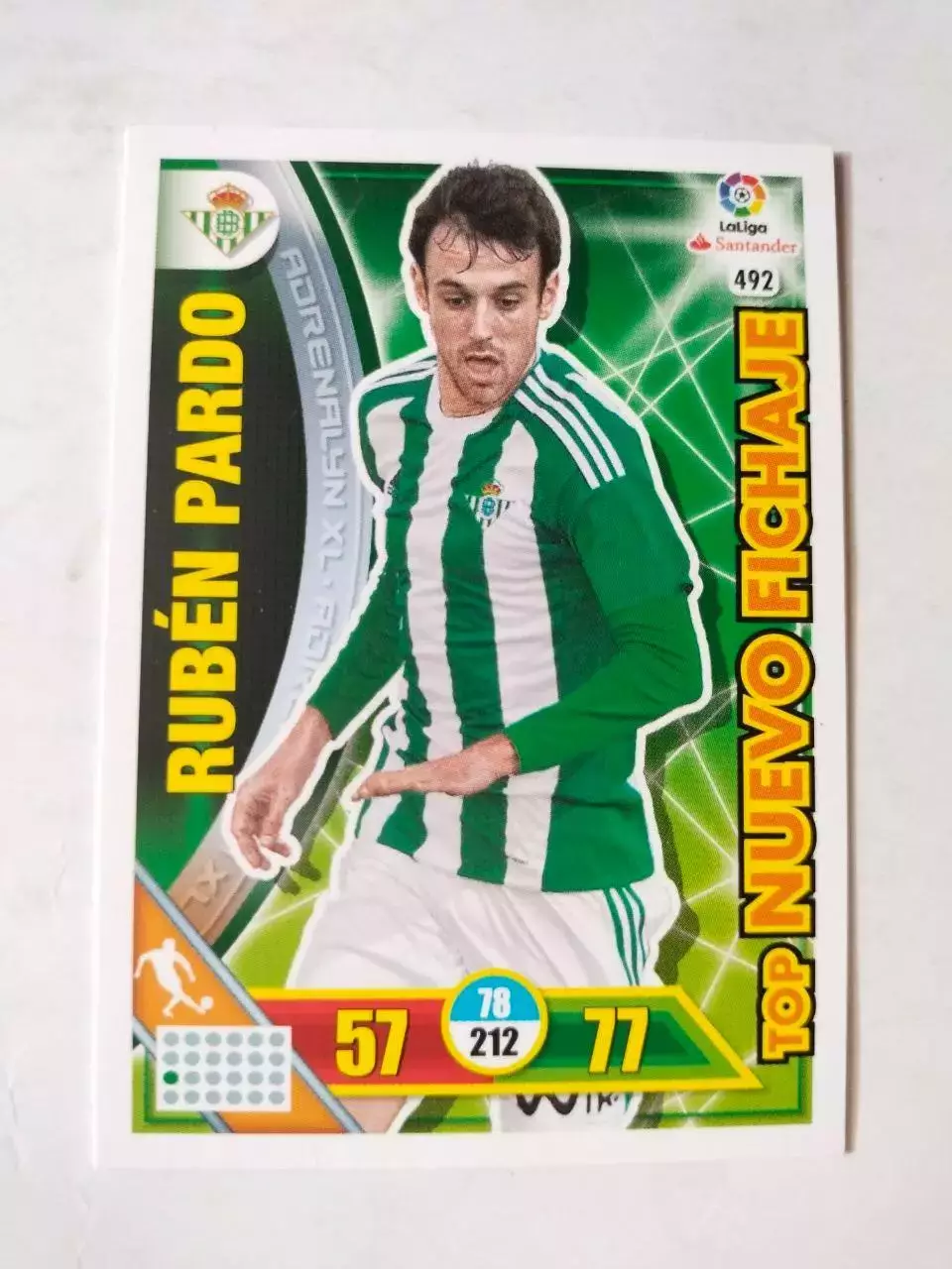 Карточка Футбол Panini Liga Santander 2016-17.Real Betis -Ruben Pardo № 492