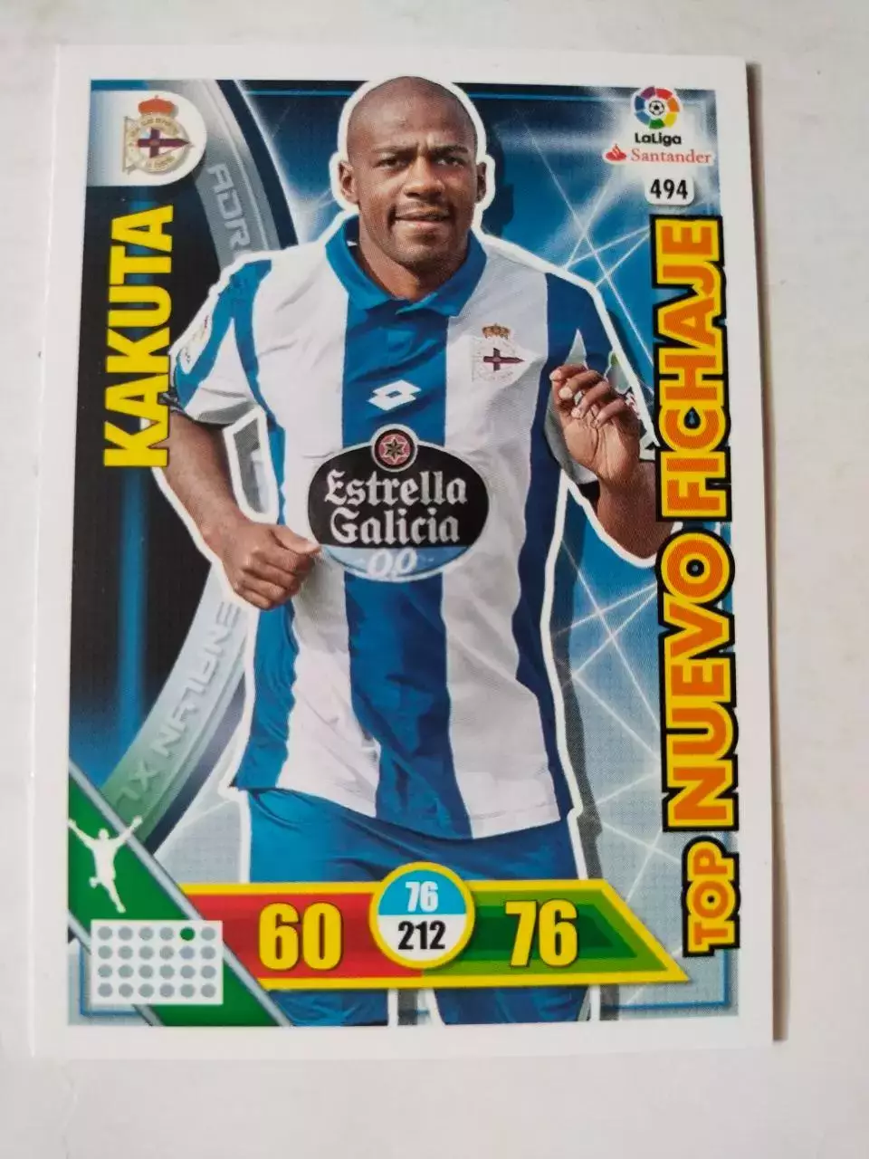 Карточка Футбол Panini Liga Santander 2016-17.Deportivo La Coruna - Kakuta № 494