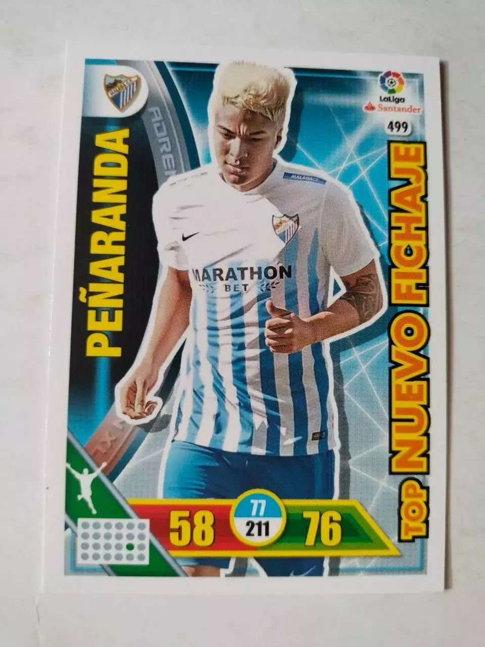 Карточка Футбол Panini Liga Santander 2016-17.Malaga -Penaranda № 499