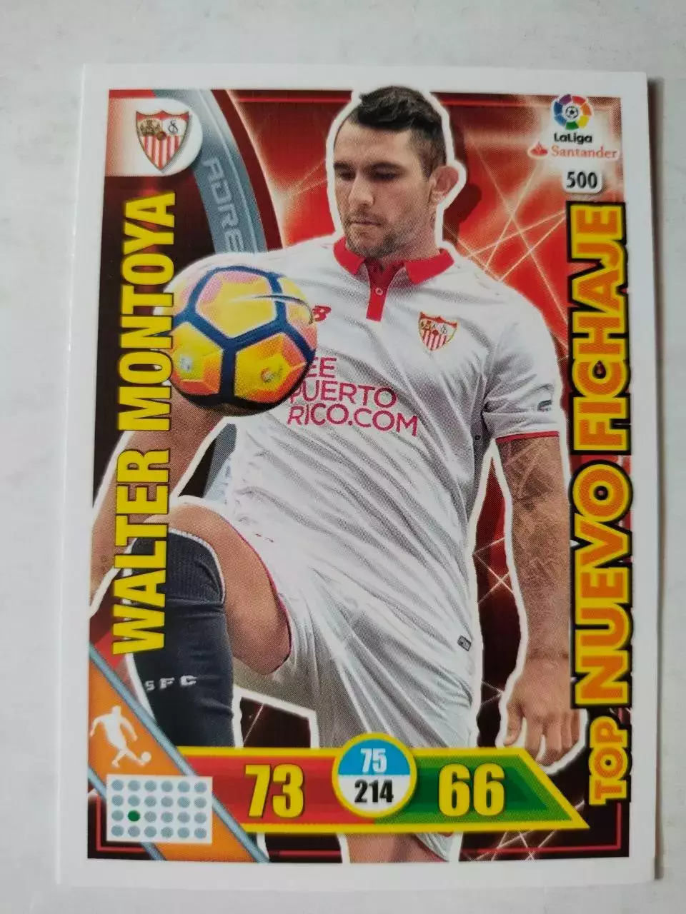 Карточка Футбол Panini Liga Santander 2016-17.Sevilla-Walter Montoya № 500