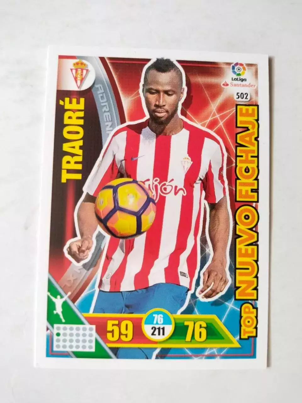 Карточка Футбол Panini Liga Santander 2016-17.Real Sporting-Traore № 502