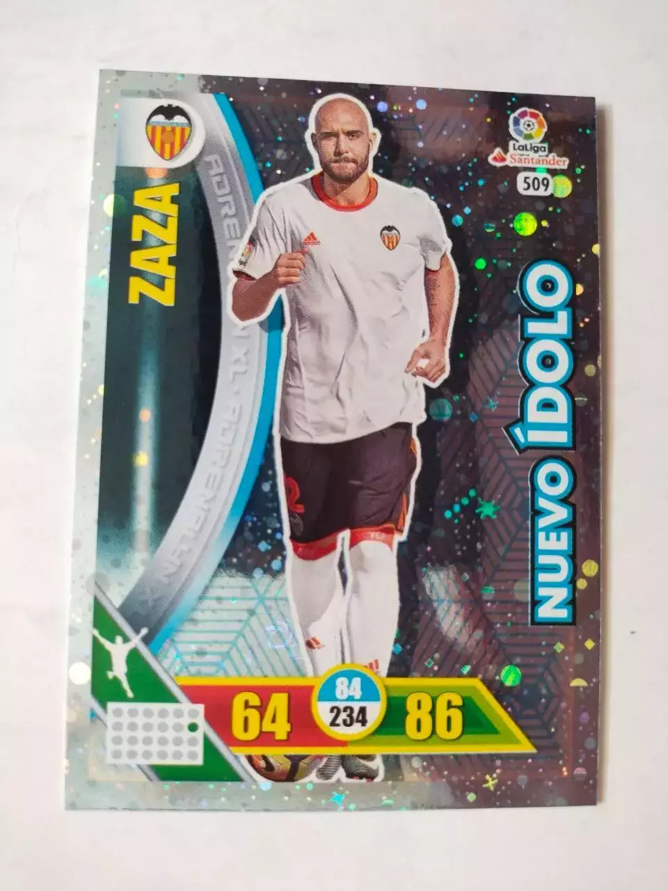 Карточка Футбол Panini Liga Santander 2016-17.Valencia- Zaza № 509