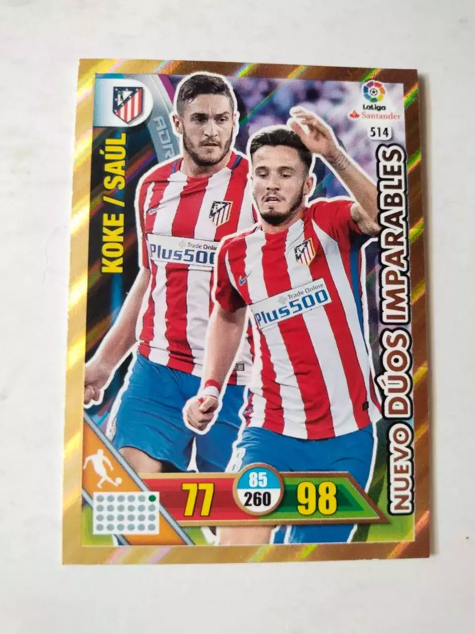 Карточка Футбол Panini Liga Santander 2016-17.Atletico Madrid -Koke /Saul № 514