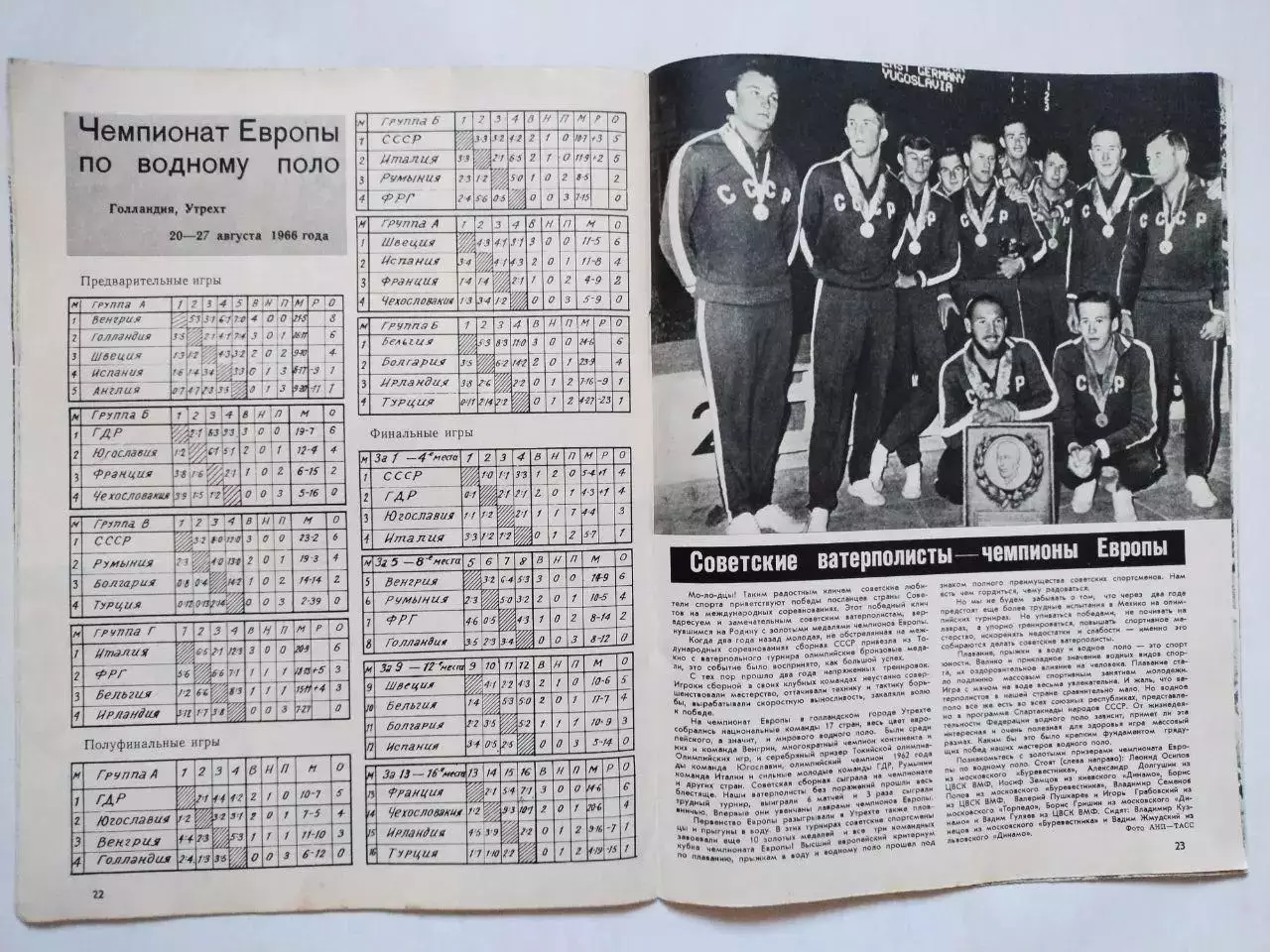 Журнал Спортивные ИГРЫ № 10 за 1966 год Йожеф Сабо 4