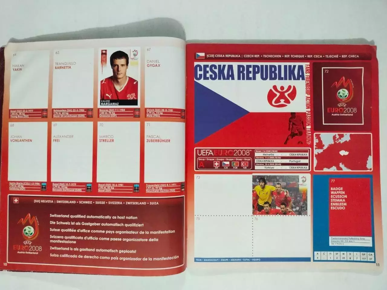Альбом фирмы PANINI Чемпионат Европы по футболу 2008 г. Австрия Швейцария 1