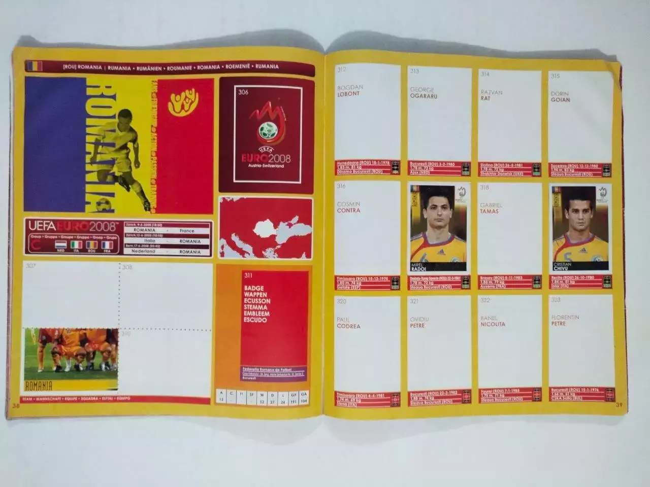Альбом фирмы PANINI Чемпионат Европы по футболу 2008 г. Австрия Швейцария 4