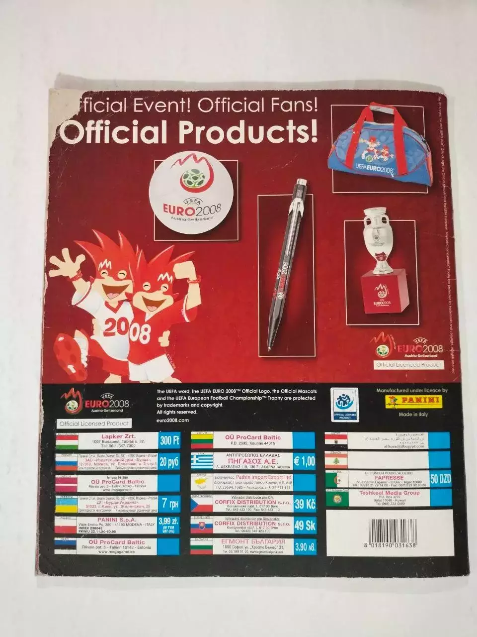 Альбом фирмы PANINI Чемпионат Европы по футболу 2008 г. Австрия Швейцария 7