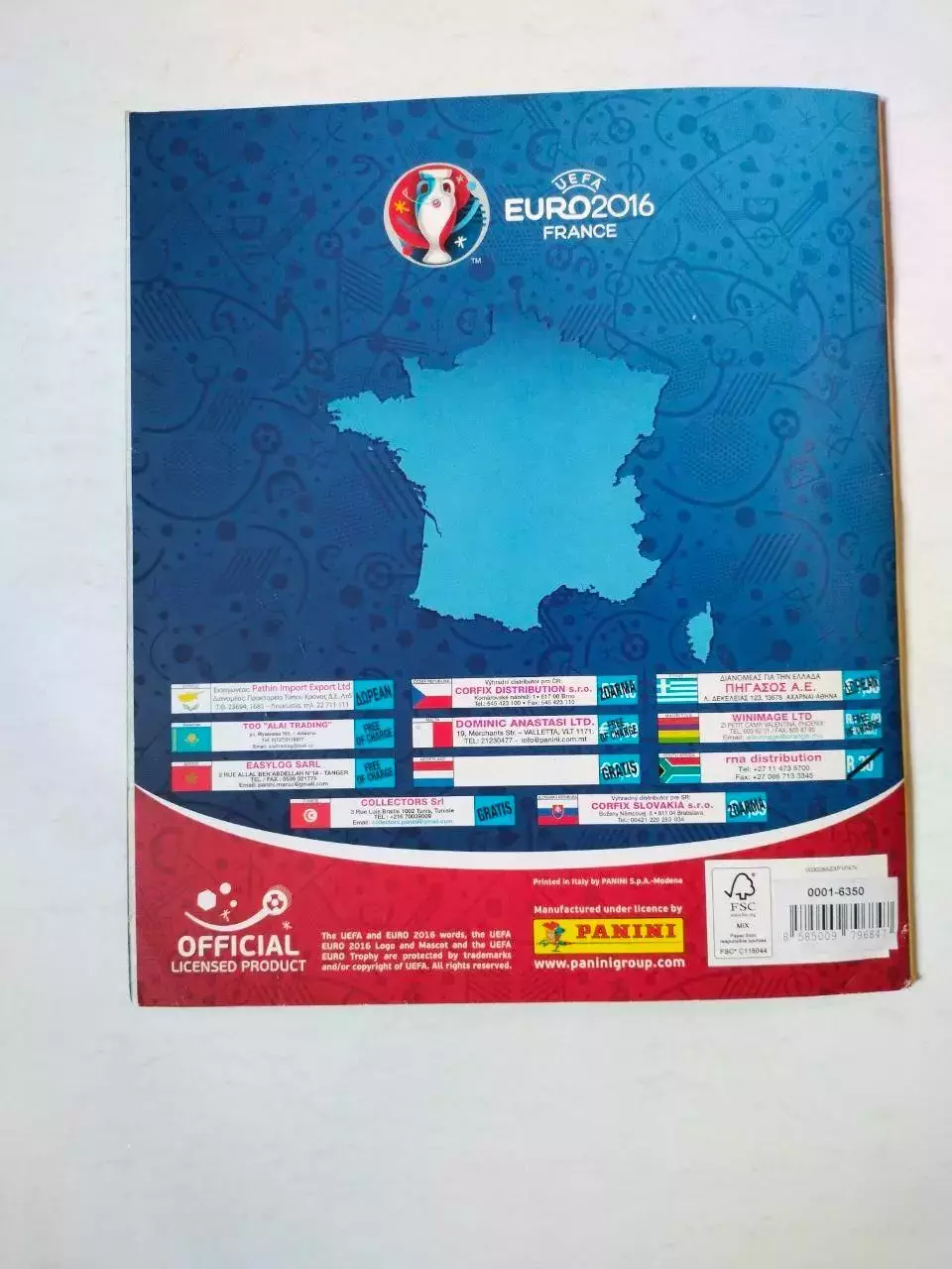 Альбом для наклеек фирмы PANINI Чемпионат Европы по футболу 2016 год Франция 7