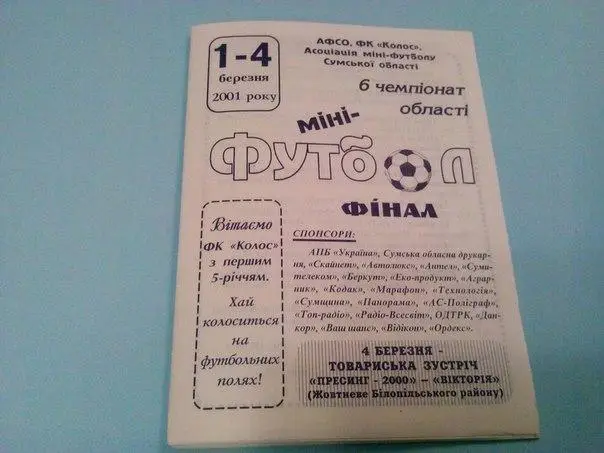 мини Футбол финал 2001