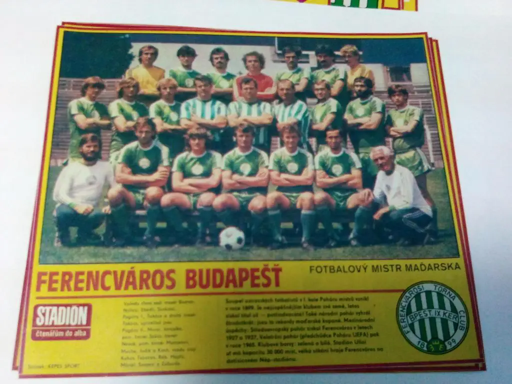 Ференцварош - 2 из журнала Стадион Чехия 80-е года