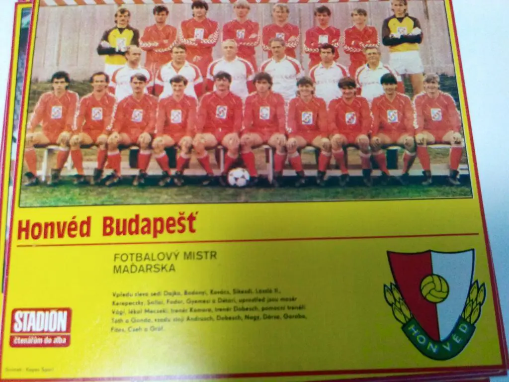 Гонвед из журнала Стадион Чехия 80-е года