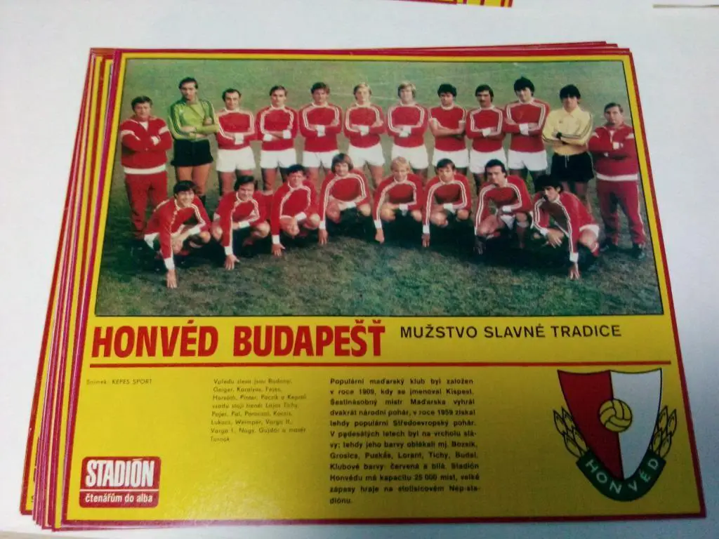 Гонвед - 2 из журнала Стадион Чехия 80-е года