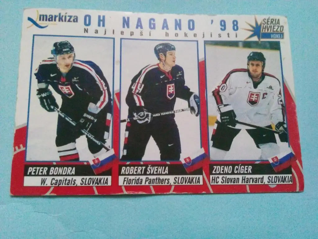 Карточка хоккей .Звезды Зимней Олимпиада Нагано 1998 год - SLOVAKIA
