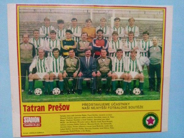 Из журнала Стадион Чехия 80 - е годы - футбольный клуб Татран Прешов