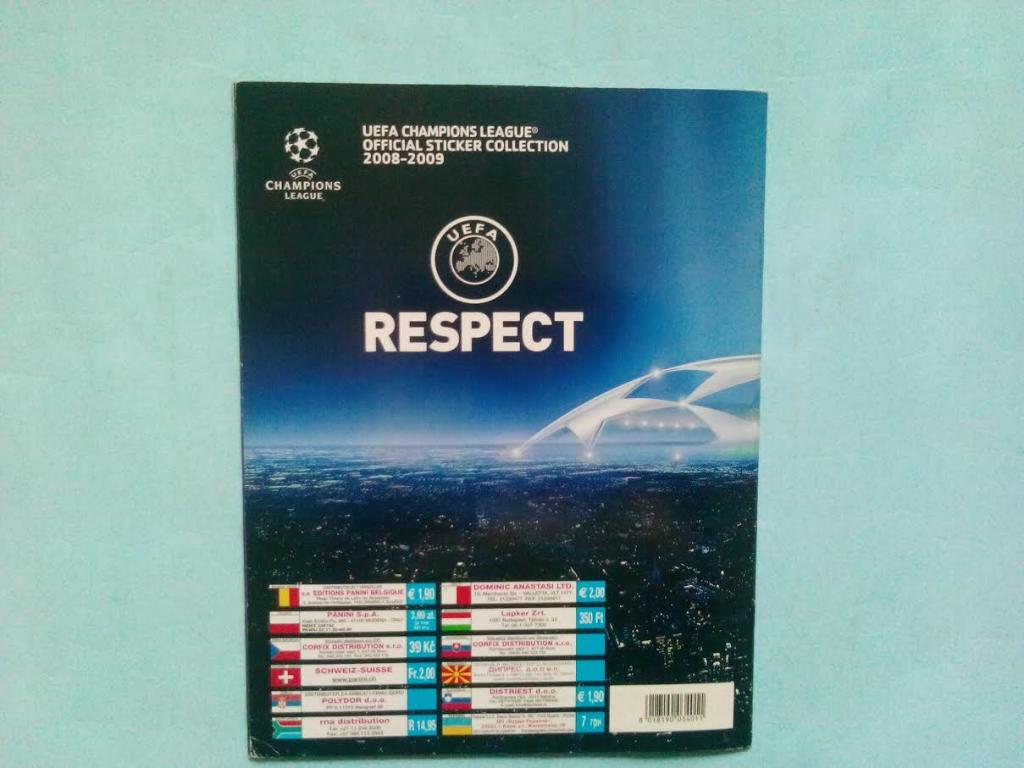 PANINI Лига Чемпионов УЕФА 2008-2009 официальный альбом для наклеек 3