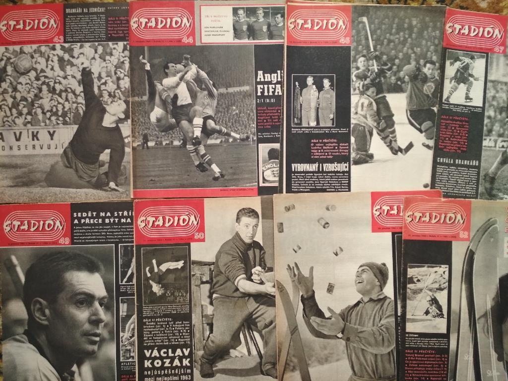 Полный комплект Чехословацкого журнала Стадион 1963 год номера 1- 52 7