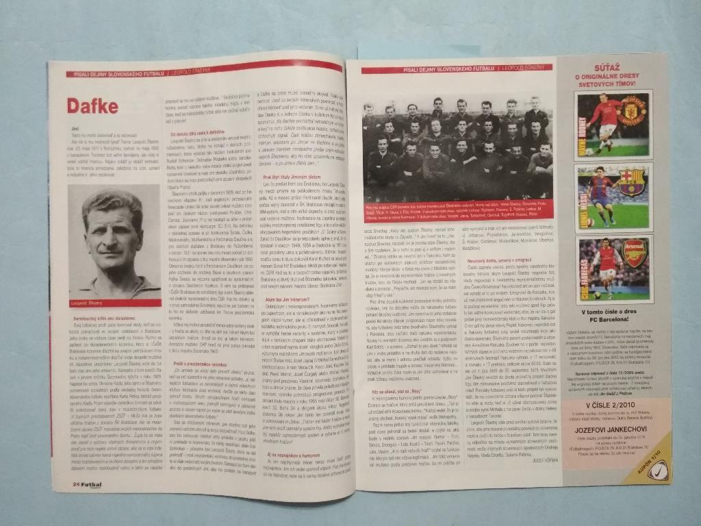 Futbal magazin Cловацкий журнал Футбол № 1 за 2010 год 1