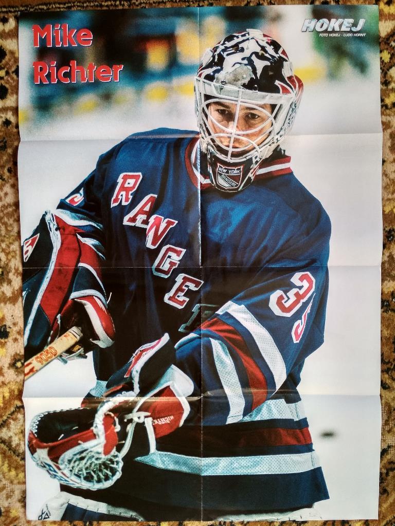 Звезды NHL из журнала HOKEJ - Марио Лемье,Майк Рихтер двойной плакат 1