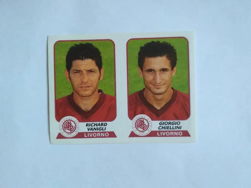 Наклейка фирмы Panini альбом - Calciatori 2003-2004 - VANIGLI.CHIELLINI № 520
