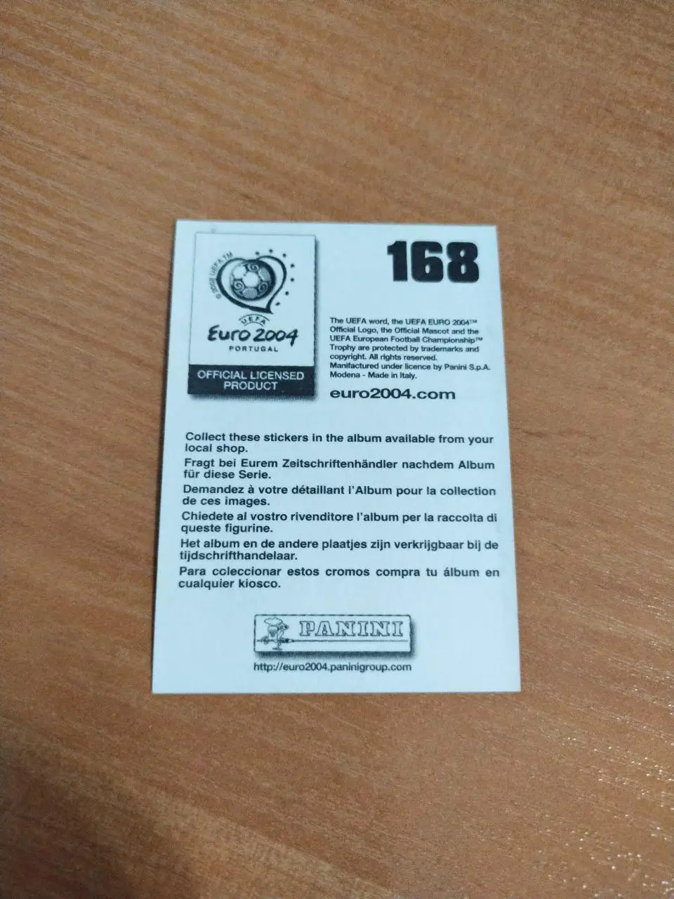 Наклейка ЧЕ - 2004 год PANINI - SRNA Хорватия № 168 1