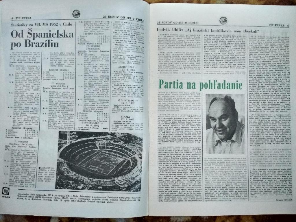 Спецвыпуск extra tip посвящен чм по футболу CHILE 1962 год 1