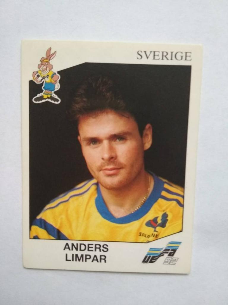 Наклейка ЧЕ - 1992 год PANINI - ANDREAS LIMPAR Швеция № 30