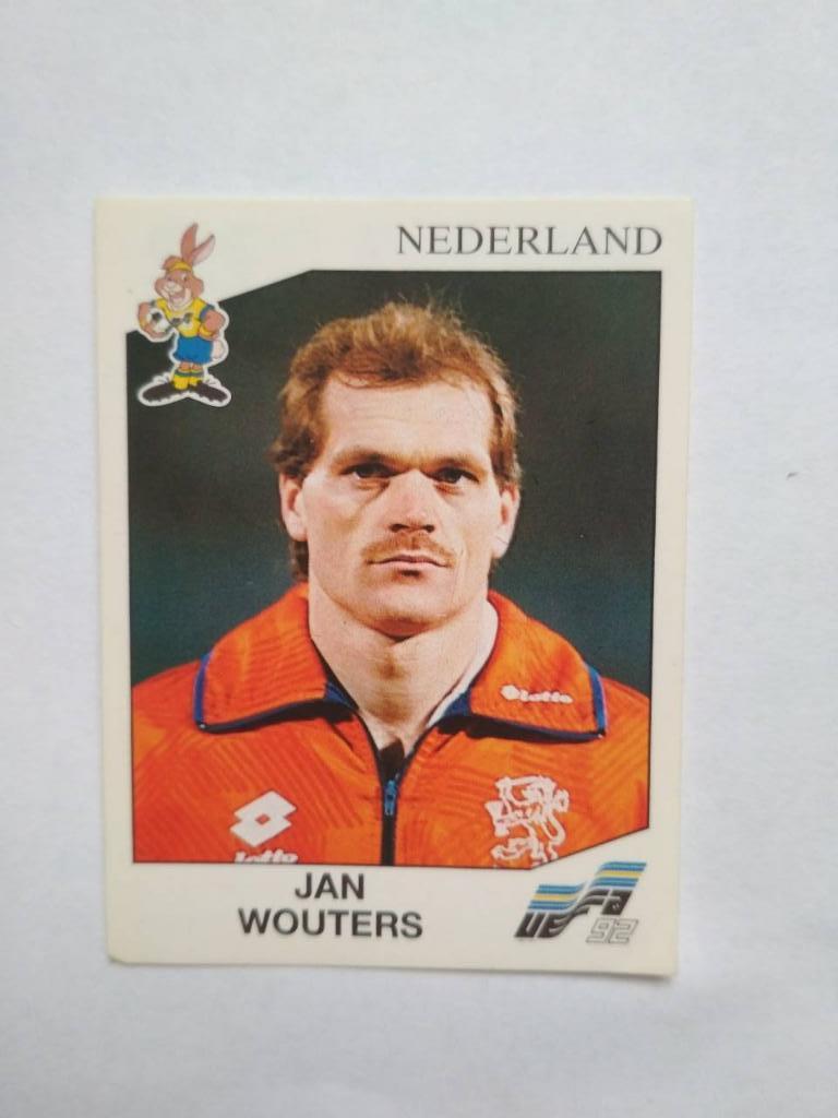 Наклейка ЧЕ - 1992 год PANINI -JAN WOUTERS Голландия № 126