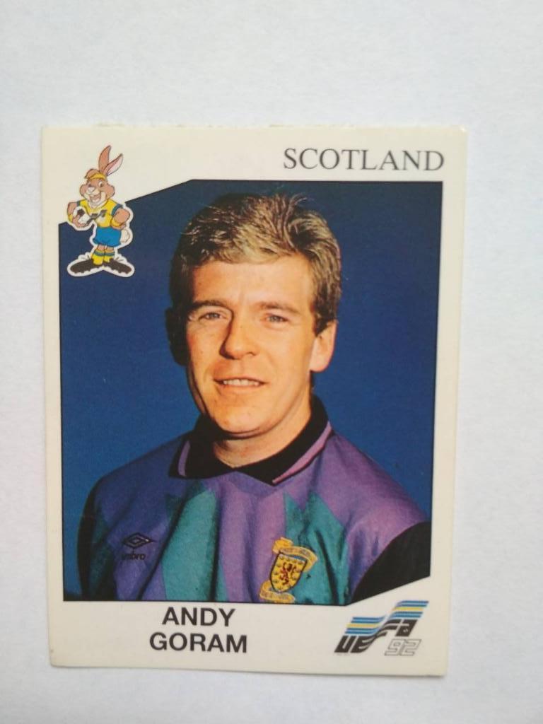 Наклейка ЧЕ - 1992 год PANINI -ANDY GORAM Шотландия № 144