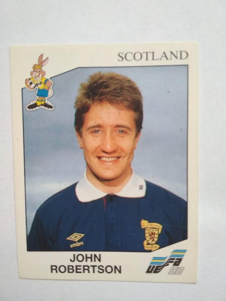 Наклейка ЧЕ - 1992 год PANINI - JOHN ROBERTSON Шотландия № 163