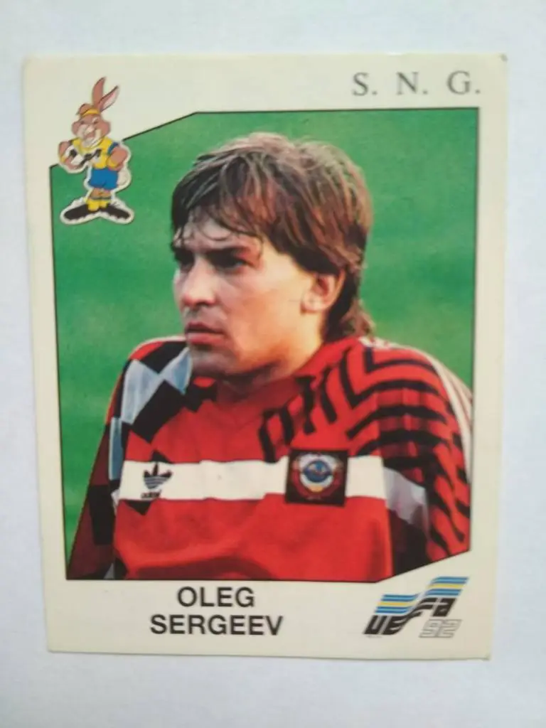 Наклейка ЧЕ - 1992 год PANINI - OLEG SERGEEV СНГ № 188