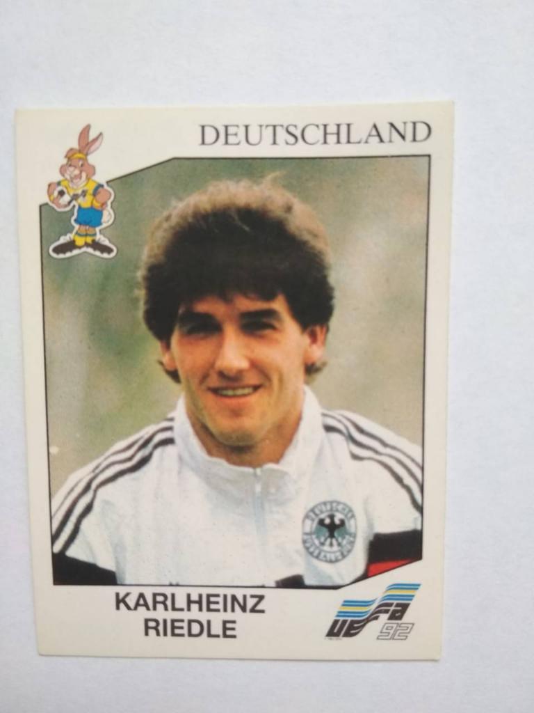 Наклейка ЧЕ - 1992 год PANINI - KARL HEINZ RIEDLE Германия № 211