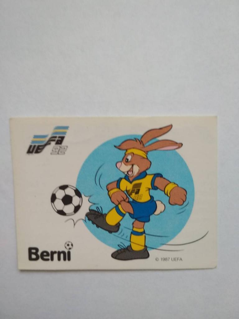 Наклейка ЧЕ - 1992 год PANINI - BERNI MASCOTS № 259
