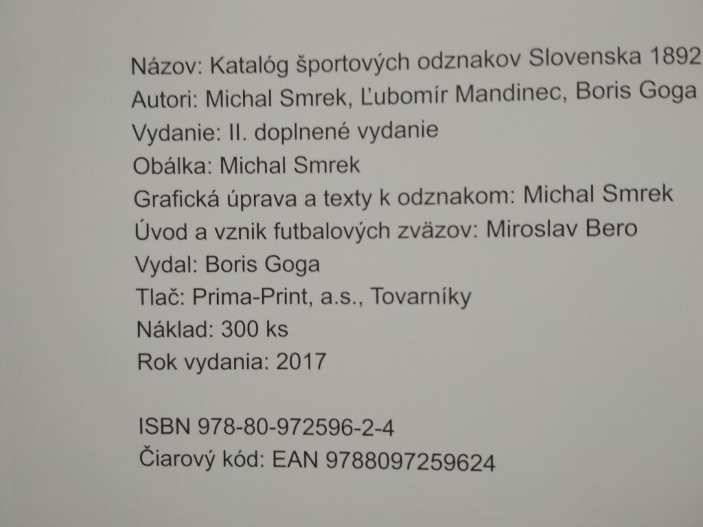 Каталог спортивных знаков Словакии 1892 - 2016 гг. 6