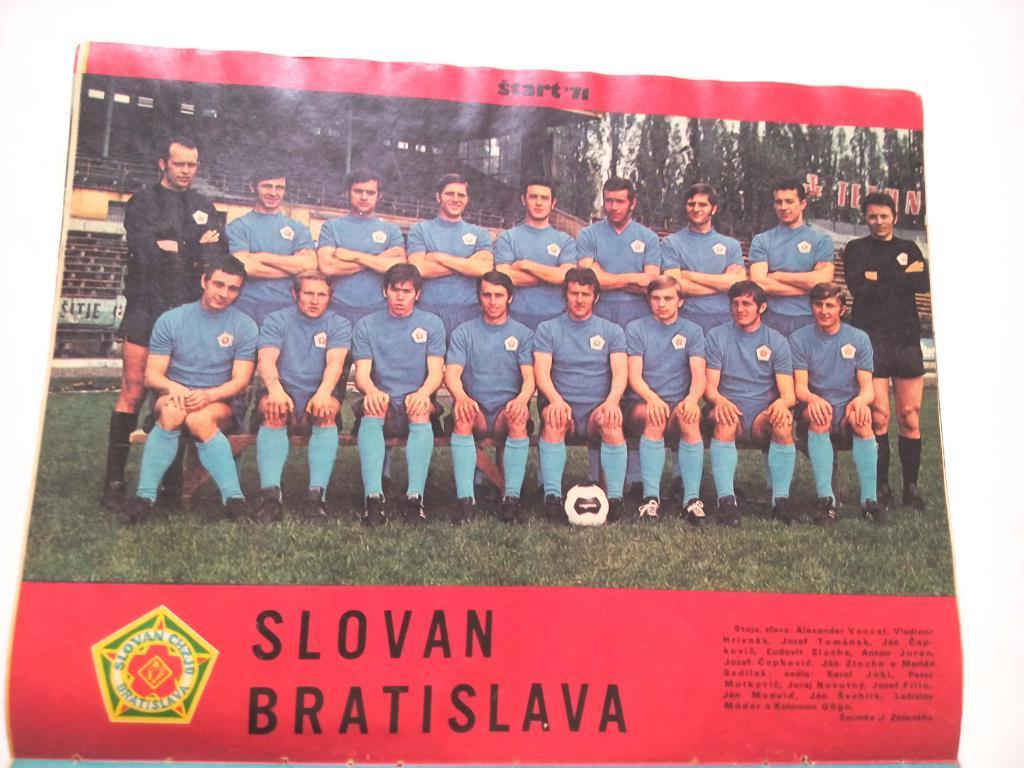Постер из журнала Старт 71 г. футбольный клуб Слован Братислава