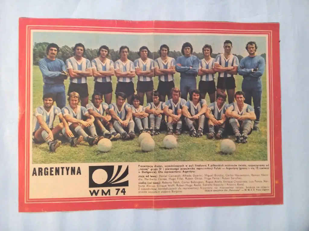 Из журнала Панорама Польша футбольная сборная Аргентины участник чм 1974 г.
