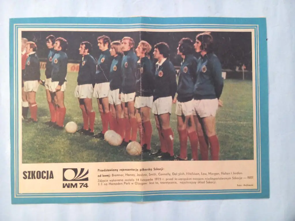 Из журнала Панорама Польша футбольная сборная Шотландии участник чм 1974 г.