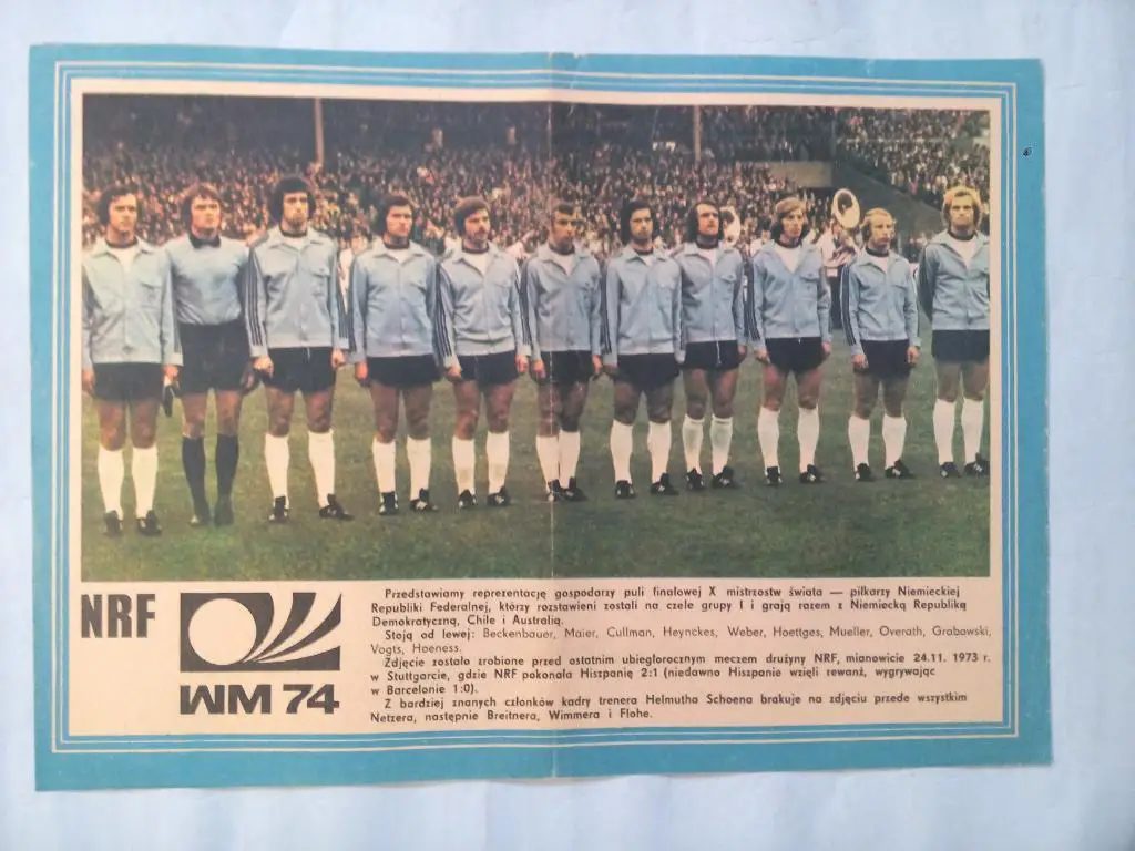Из журнала Панорама Польша футбольная сборная ФРГ участник чм 1974 г.