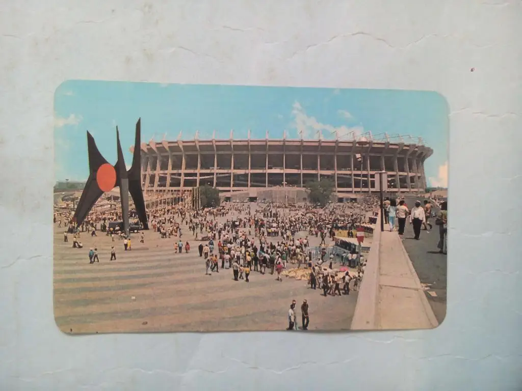 Открытка стадион Ацтека Мексика цветная 1